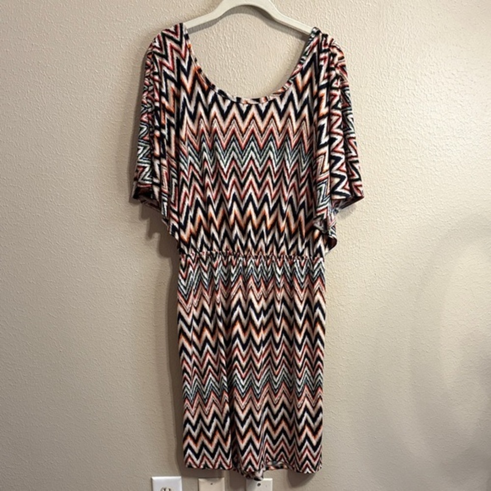 Ashley Stewart Multicolor Chevron Dress